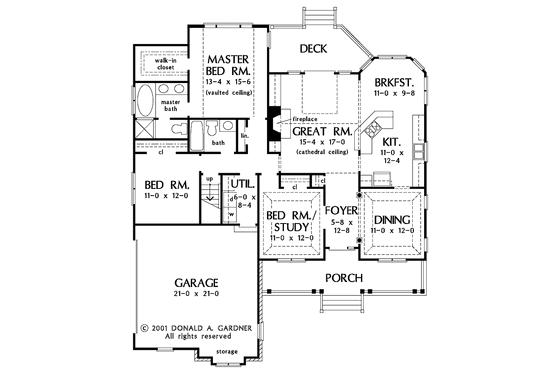 Floor Plan - Main Floor for Country House Plan #929-616 - 3 bed, 2 bath