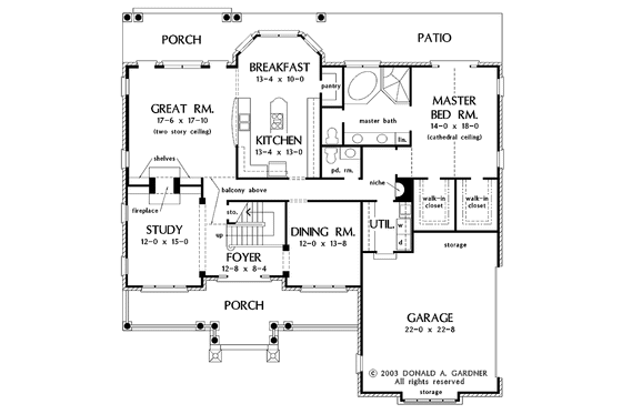 Floor Plan - Main Floor for Country House Plan #929-706 - 4 bed, 3.5 bath