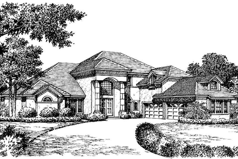 Architectural House Design - Mediterranean Exterior - Front Elevation Plan #417-760