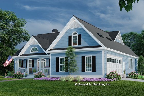 Exterior - Front Elevation 3 for Ranch House Plan #929-938 - 3 bed, 2.5 bath