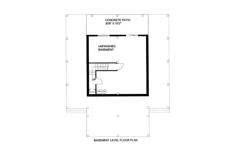 Home Plan - Floor Plan - Lower Floor for Log House Plan #117-965 - 2 bed, 2 bath