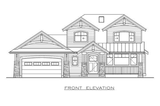 Exterior - Front Elevation 3 for Craftsman House Plan #1100-35 - 3 bed, 2.5 bath