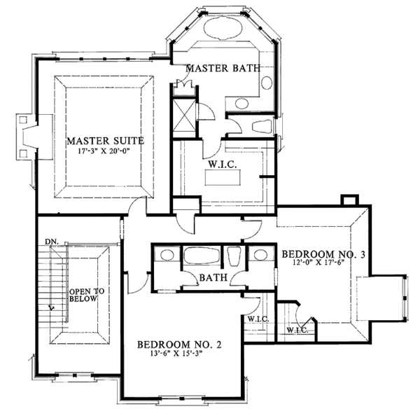 House Plan Design - Colonial Floor Plan - Upper Floor Plan #429-99