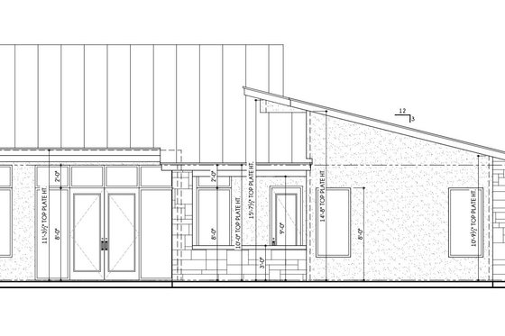 Exterior - Rear Elevation for Contemporary House Plan #1110-13 - 3 bed, 3 bath