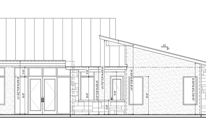 Architectural House Design - Exterior - Rear Elevation for Contemporary House Plan #1110-13 - 3 bed, 3 bath