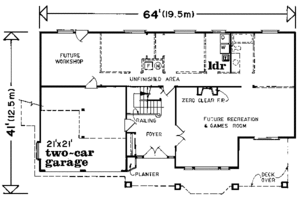 Floor Plan - Main Floor for European House Plan #47-588 - 3 bed, 2 bath