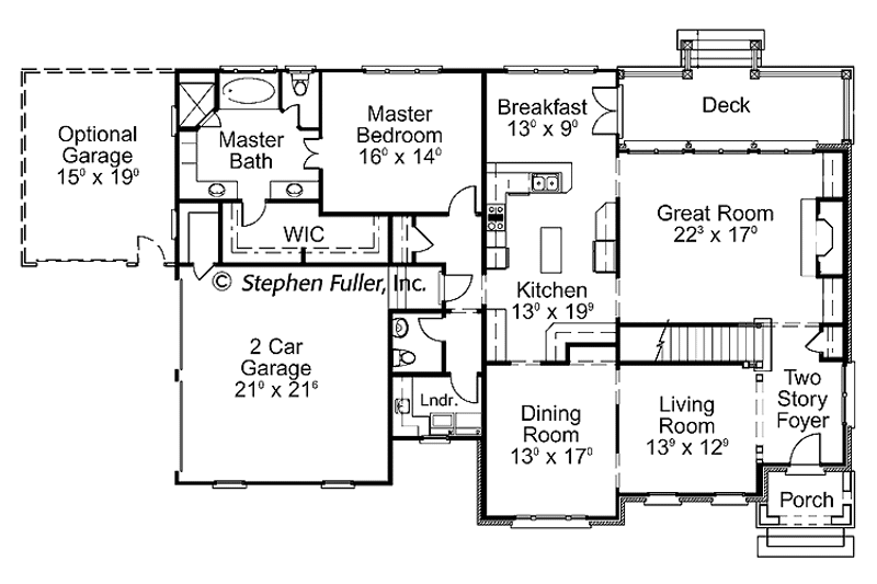 Home Plan - Floor Plan - Main Floor for Colonial House Plan #429-407 - 3 bed, 3.5 bath