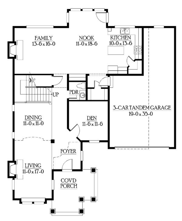 Architectural House Design - Craftsman Floor Plan - Main Floor Plan #132-320