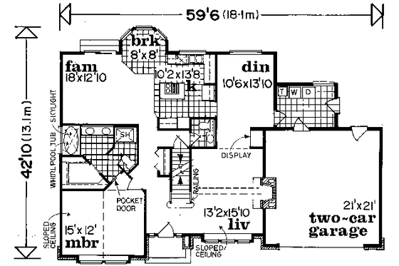 Floor Plan - Main Floor for Tudor House Plan #47-625 - 4 bed, 2.5 bath