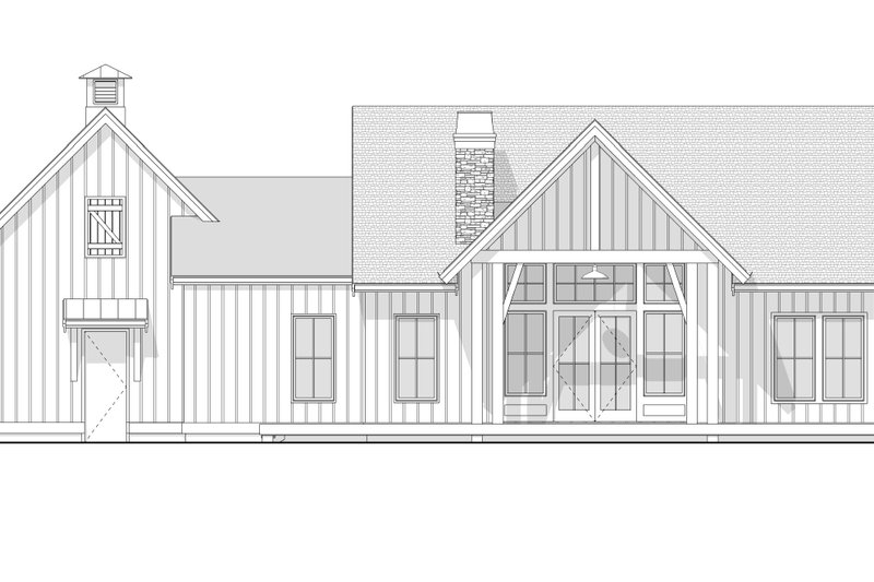 House Blueprint - Exterior - Rear Elevation 2 for Farmhouse House Plan #1114-74 - 3 bed, 2 bath