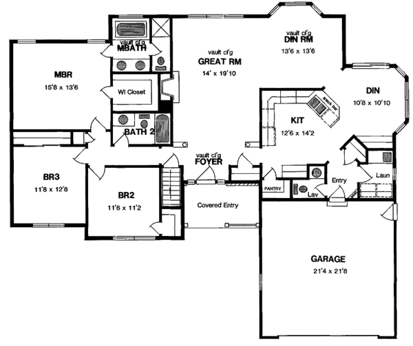 House Plan Design - Country Floor Plan - Main Floor Plan #316-174