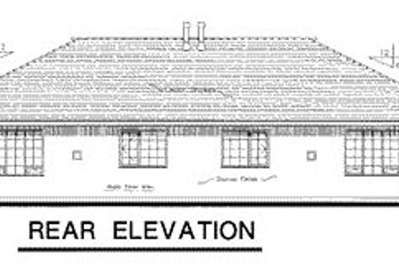 Exterior - Rear Elevation for European House Plan #18-187 - 3 bed, 2 bath