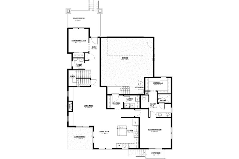 Home Plan - Floor Plan - Main Floor for Craftsman House Plan #895-100 - 4 bed, 2.5 bath