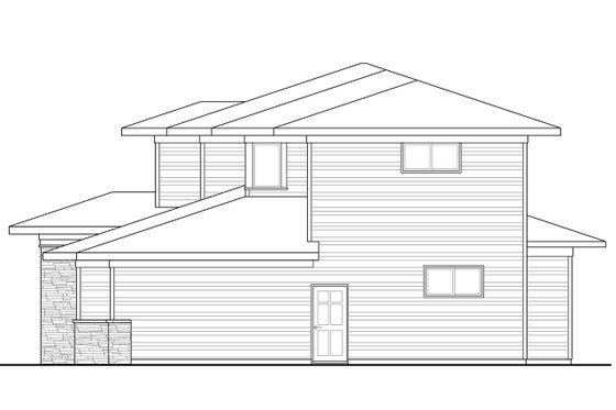 Exterior - Other Elevation 2 for Prairie House Plan #124-969 - 4 bed, 3 bath