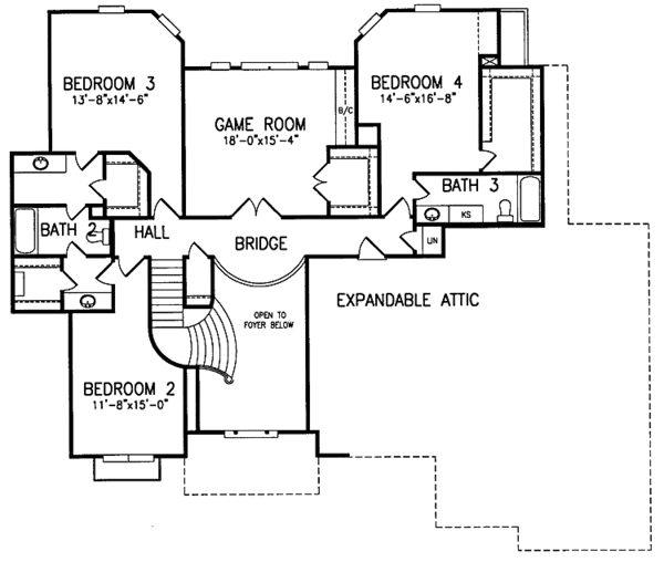 Home Plan - Traditional Floor Plan - Upper Floor Plan #952-235