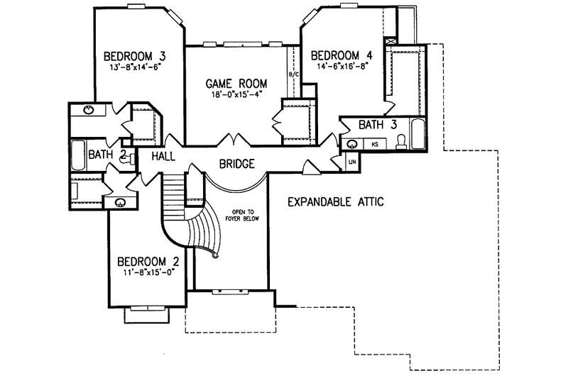 Home Plan - Floor Plan - Upper Floor for Traditional House Plan #952-235 - 4 bed, 3.5 bath