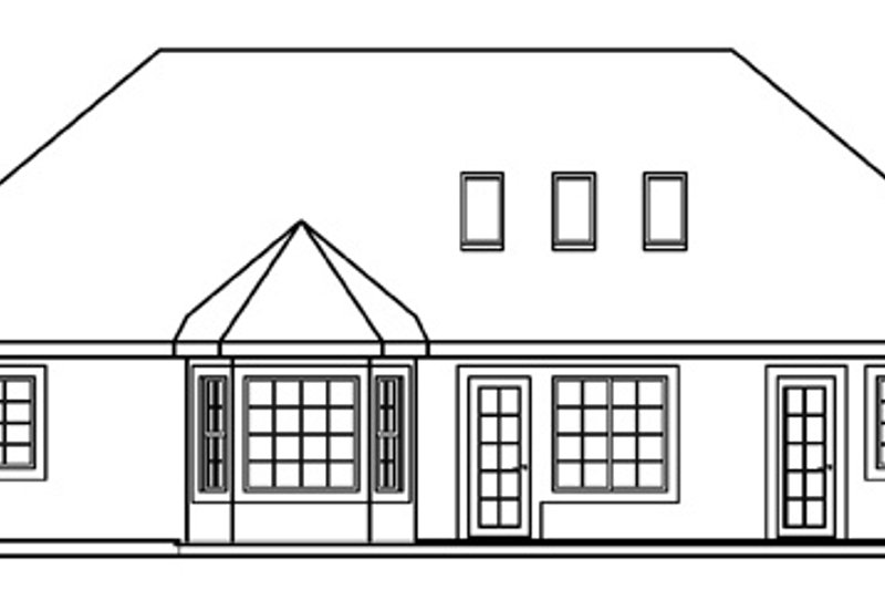 Home Plan - Exterior - Rear Elevation for European House Plan #124-476 - 3 bed, 2 bath