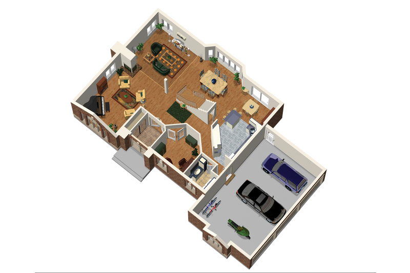 House Blueprint - Floor Plan - Main Floor 1 for European House Plan #25-4669 - 4 bed, 2 bath
