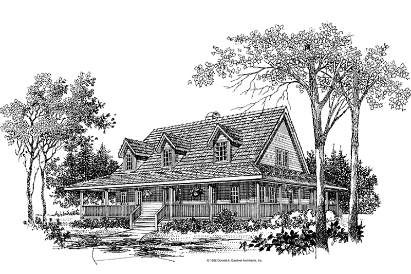 House Blueprint - Country Exterior - Front Elevation Plan #929-66