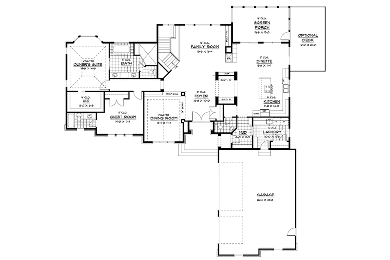 Home Plan - Floor Plan - Main Floor for Ranch House Plan #51-684 - 3 bed, 3 bath