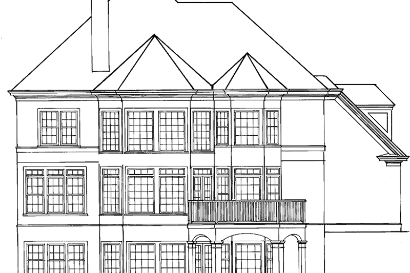 Home Plan - Exterior - Rear Elevation for Adobe / Southwestern House Plan #429-204 - 4 bed, 3.5 bath