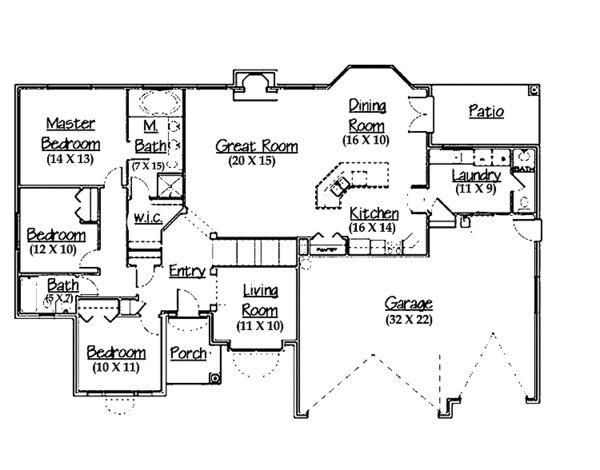 House Plan Design - Traditional Floor Plan - Main Floor Plan #945-15