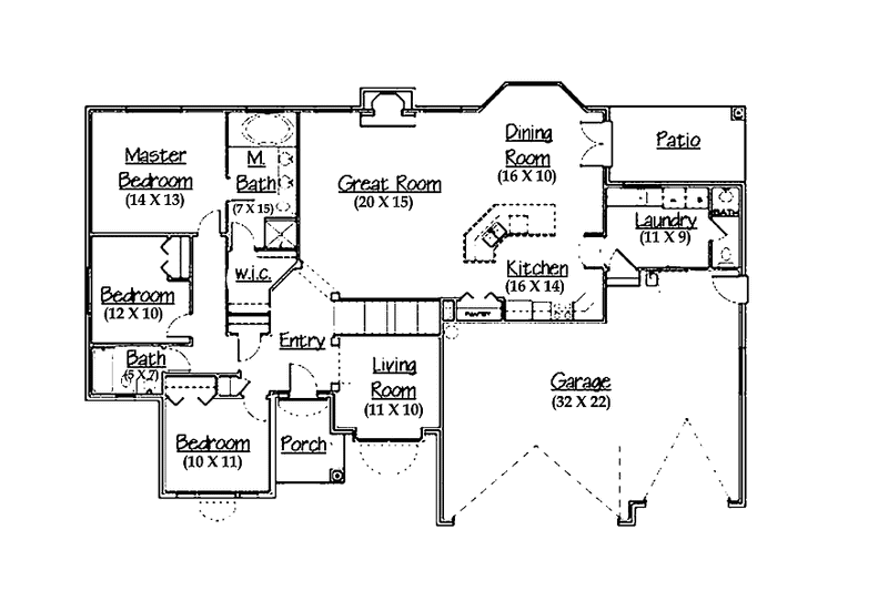 Dream House Plan - Floor Plan - Main Floor for Traditional House Plan #945-15 - 3 bed, 2.5 bath