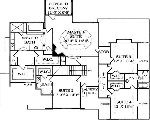 Architectural House Design - Country Floor Plan - Upper Floor Plan #453-166