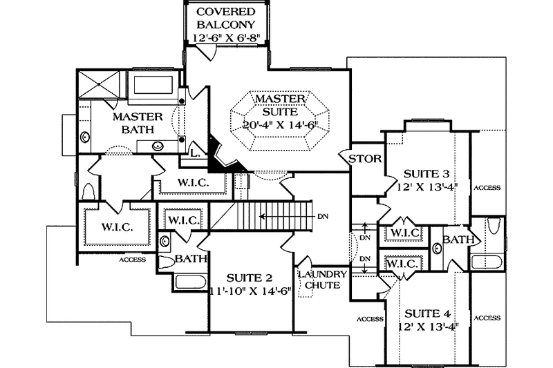 Home Plan - Floor Plan - Upper Floor for Country House Plan #453-166 - 4 bed, 4.5 bath