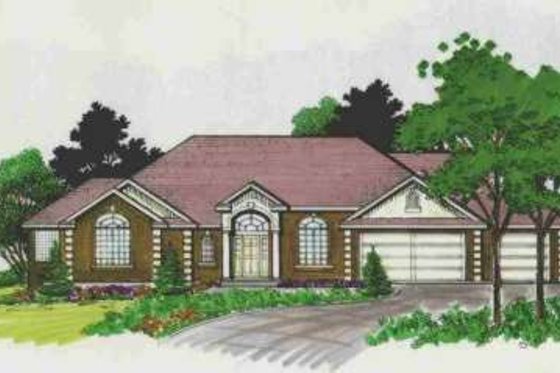 Exterior - Front Elevation for European House Plan #308-187 - 5 bed, 4.5 bath