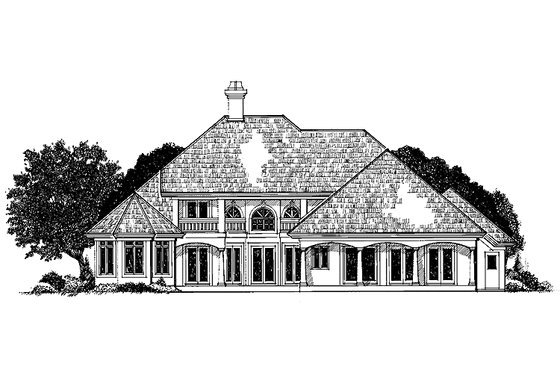 Exterior - Rear Elevation for Mediterranean House Plan #930-46 - 4 bed, 3.5 bath