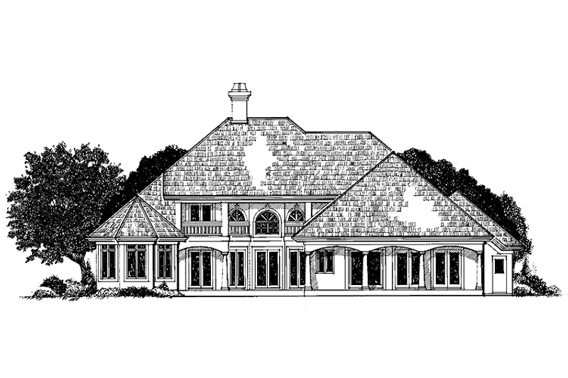 House Blueprint - Exterior - Rear Elevation for Mediterranean House Plan #930-46 - 4 bed, 3.5 bath