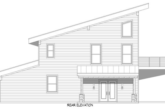 Exterior - Rear Elevation 1 for Modern House Plan #932-657 - 3 bed, 2.5 bath