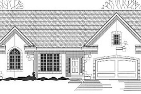 Exterior - Front Elevation for European House Plan #67-281 - 3 bed, 2 bath
