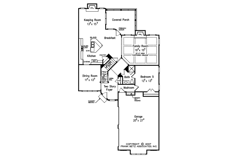 Home Plan - Floor Plan - Main Floor for European House Plan #927-491 - 4 bed, 4 bath