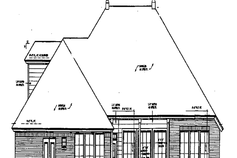 Home Plan - Exterior - Rear Elevation for Classical House Plan #310-1206 - 3 bed, 2.5 bath