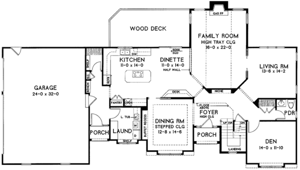 Home Plan - Traditional Floor Plan - Main Floor Plan #328-465