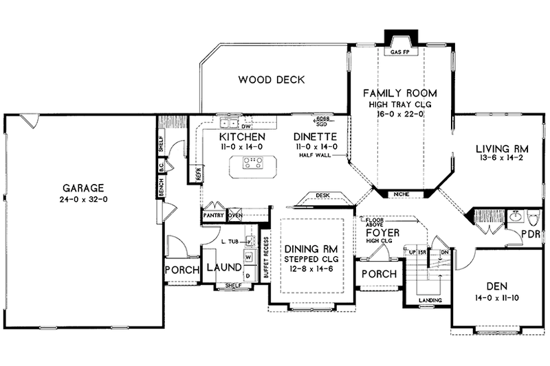 Architectural House Design - Floor Plan - Main Floor for Traditional House Plan #328-465 - 4 bed, 3.5 bath