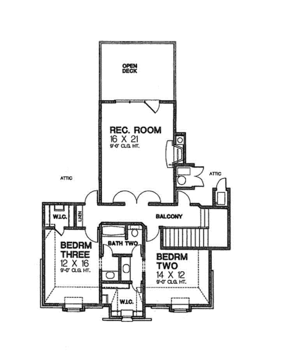 Architectural House Design - European Floor Plan - Upper Floor Plan #310-1256