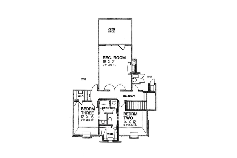 Dream House Plan - Floor Plan - Upper Floor for European House Plan #310-1256 - 4 bed, 3.5 bath