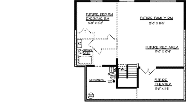 Dream House Plan - European Floor Plan - Lower Floor Plan #320-1478