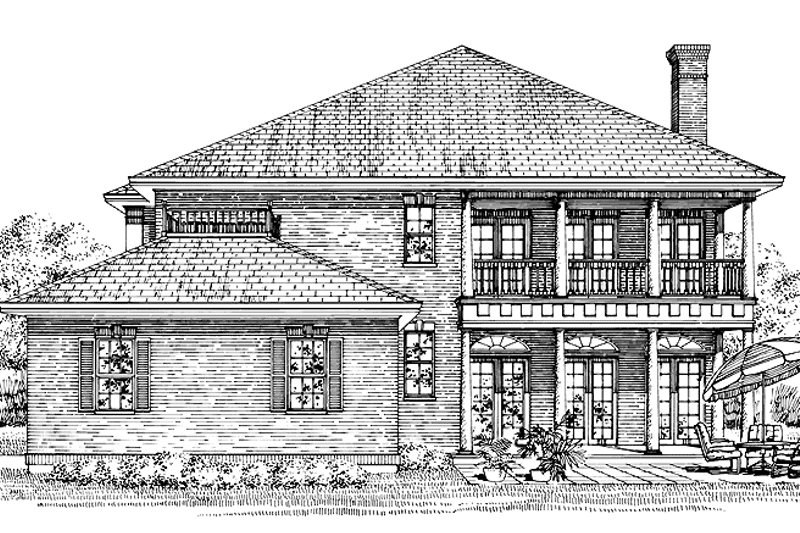 Dream House Plan - Exterior - Rear Elevation for Traditional House Plan #47-1019 - 4 bed, 3.5 bath