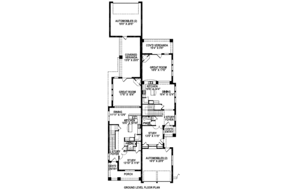 Floor Plan - Main Floor for European House Plan #141-216 - 4 bed, 3 bath