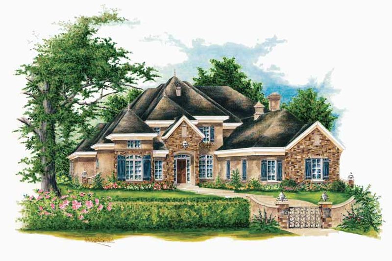 House Blueprint - Country Exterior - Front Elevation Plan #952-187