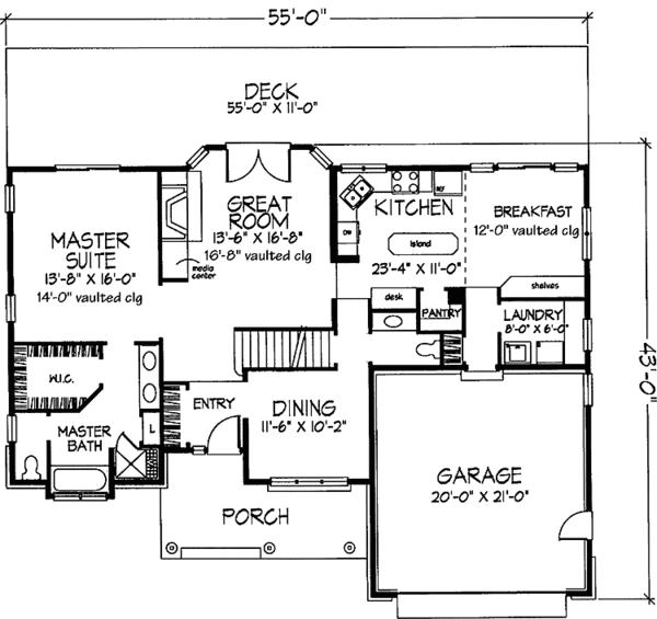 Home Plan - Country Floor Plan - Main Floor Plan #320-558