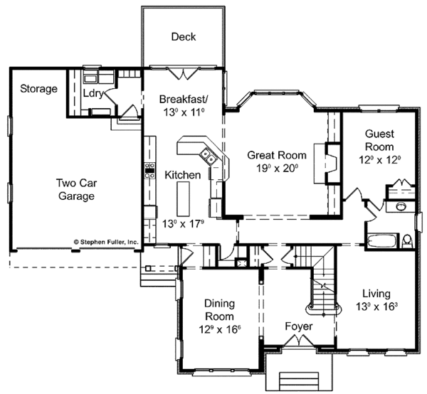 Home Plan - Country Floor Plan - Main Floor Plan #429-295