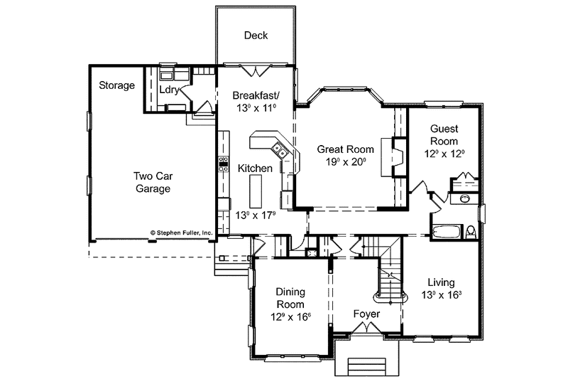 Home Plan - Floor Plan - Main Floor for Country House Plan #429-295 - 5 bed, 4 bath