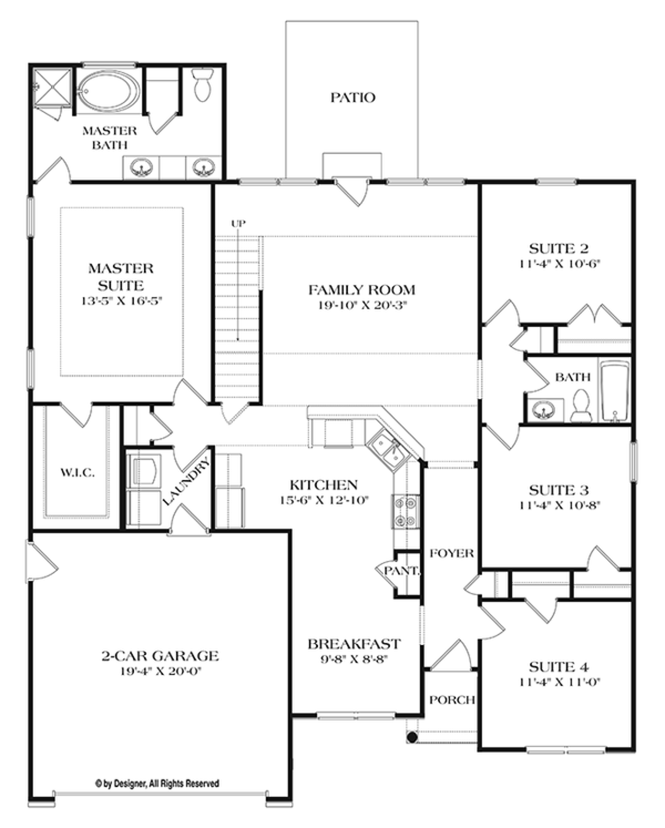 Dream House Plan - Ranch Floor Plan - Main Floor Plan #453-630
