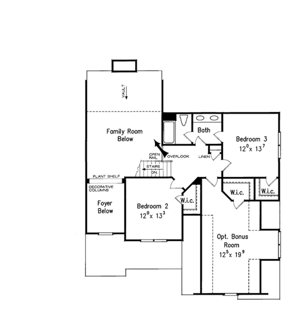 House Design - European Floor Plan - Upper Floor Plan #927-931