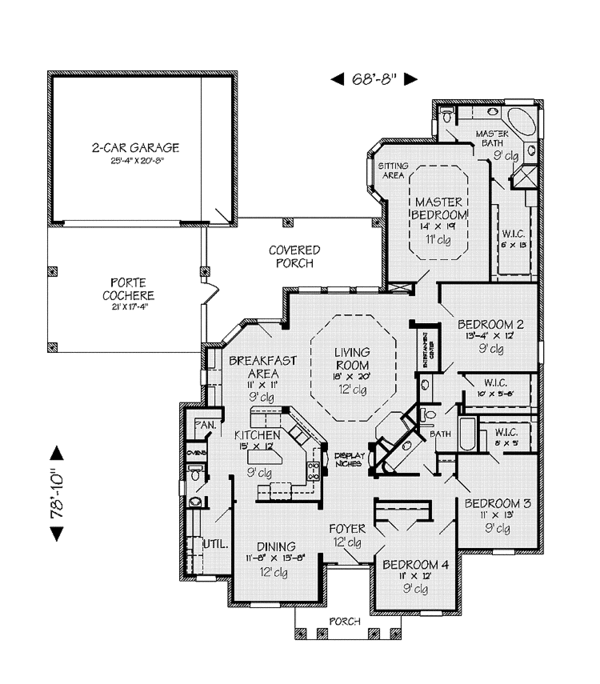 Architectural House Design - Country Floor Plan - Main Floor Plan #968-22